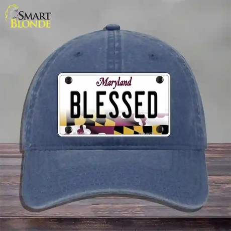 Blessed Maryland Novelty License Plate Hat Unconstructed Cotton / Navy