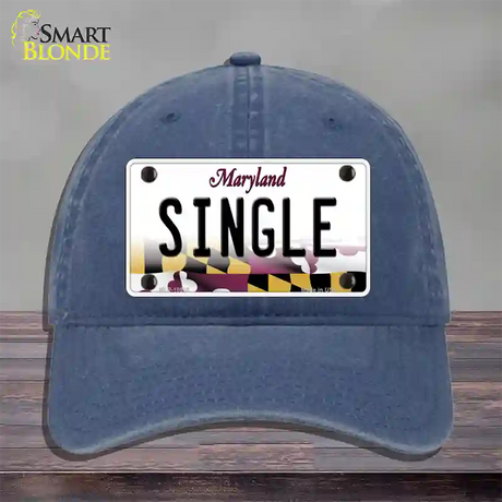 Single Maryland Novelty License Plate Hat Unconstructed Cotton / Navy