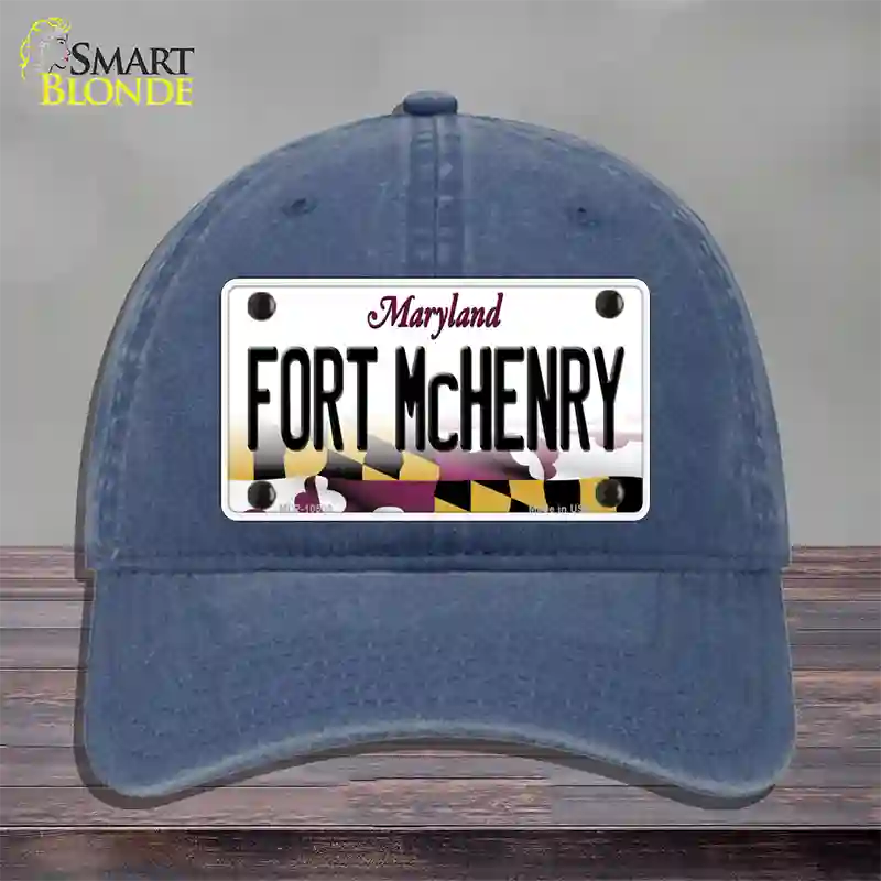 Fort McHenry Maryland Novelty License Plate Hat Unconstructed Cotton / Navy