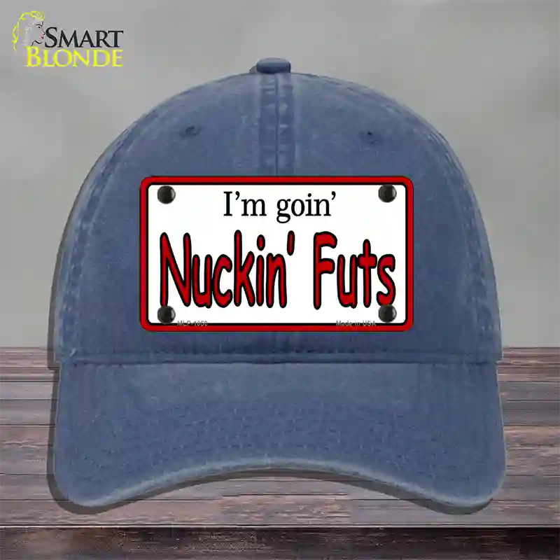 Im Goin Nuckin Futs Novelty License Plate Hat Unconstructed Cotton / Navy