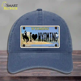 I Love Wyoming Novelty License Plate Hat Unconstructed Cotton / Navy