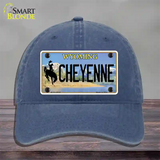 Cheyenne Wyoming Novelty License Plate Hat Unconstructed Cotton / Navy