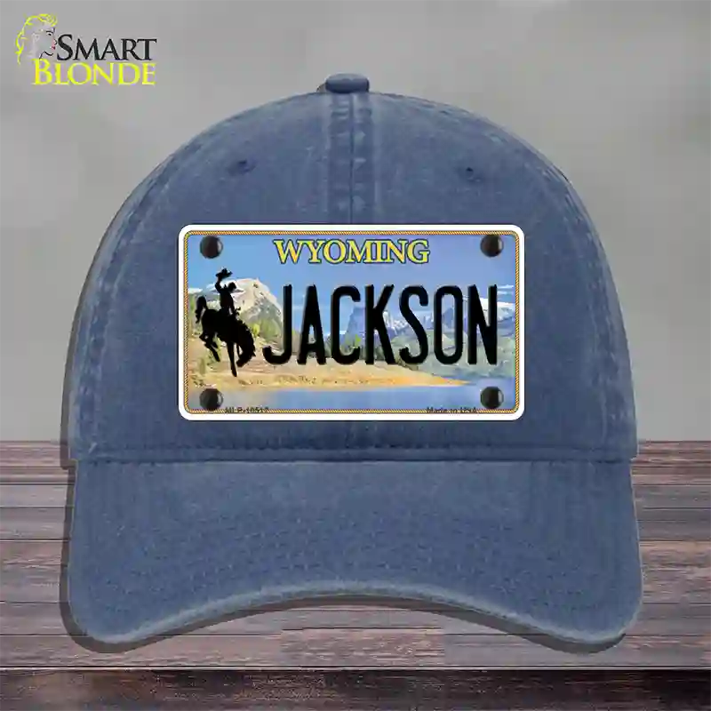 Jackson Wyoming Novelty License Plate Hat Unconstructed Cotton / Navy