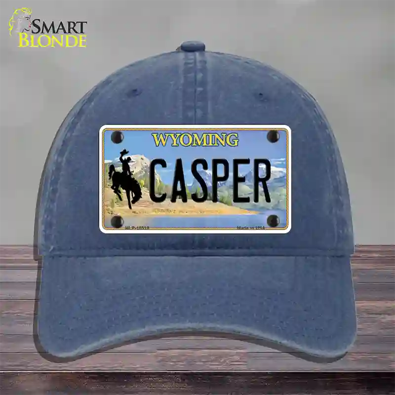 Casper Wyoming Novelty License Plate Hat Unconstructed Cotton / Navy