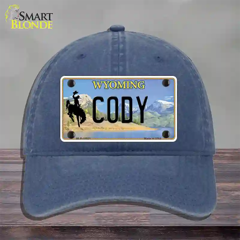 Cody Wyoming Novelty License Plate Hat Unconstructed Cotton / Navy