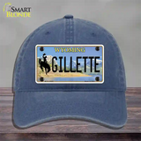 Gillette Wyoming Novelty License Plate Hat Unconstructed Cotton / Navy