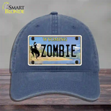 Zombie Wyoming Novelty License Plate Hat Unconstructed Cotton / Navy