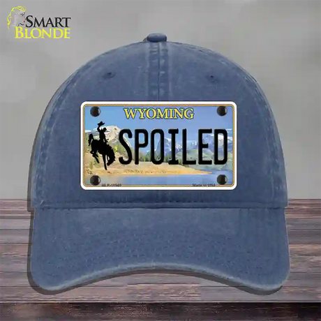 Spoiled Wyoming Novelty License Plate Hat Unconstructed Cotton / Navy