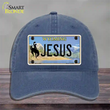 Jesus Wyoming Novelty License Plate Hat Unconstructed Cotton / Navy