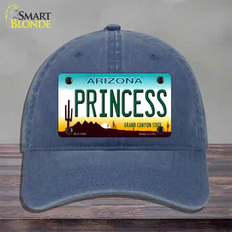 Princess Arizona Novelty License Plate Hat Unconstructed Cotton / Navy