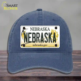 Nebraska Gov Novelty License Plate Hat Unconstructed Cotton / Navy