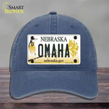 Omaha Nebraska Novelty License Plate Hat Unconstructed Cotton / Navy