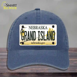 Grand Island Nebraska Novelty License Plate Hat Unconstructed Cotton / Navy