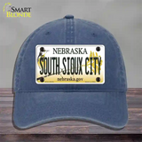 South Sioux City Nebraska Novelty License Plate Hat Unconstructed Cotton / Navy