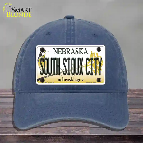 South Sioux City Nebraska Novelty License Plate Hat Unconstructed Cotton / Navy