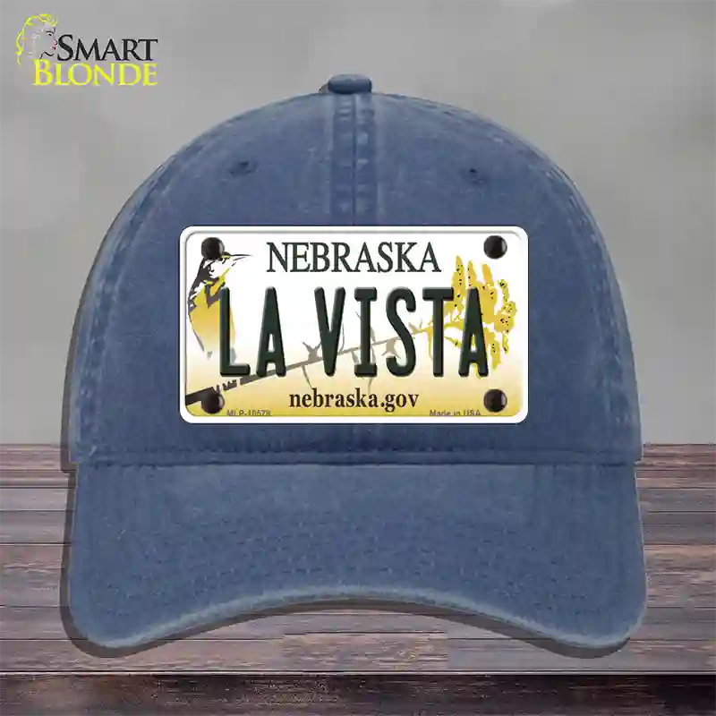 La Vista Nebraska Novelty License Plate Hat Unconstructed Cotton / Navy