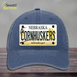 Cornhuskers Nebraska Novelty License Plate Hat Unconstructed Cotton / Navy