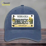 Cornhuskers Fan Nebraska Novelty License Plate Hat Unconstructed Cotton / Navy