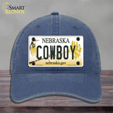 Cowboy Nebraska Novelty License Plate Hat Unconstructed Cotton / Navy