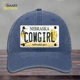 Cowgirl Nebraska Novelty License Plate Hat Unconstructed Cotton / Navy