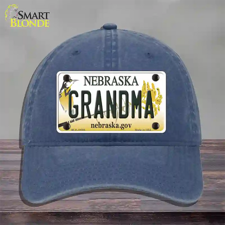 Grandma Nebraska Novelty License Plate Hat Unconstructed Cotton / Navy