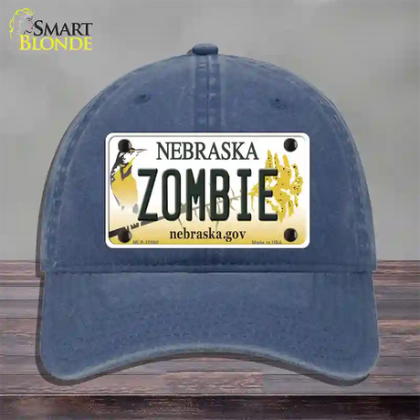 Zombie Nebraska Novelty License Plate Hat Unconstructed Cotton / Navy