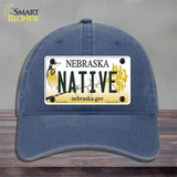 Native Nebraska Novelty License Plate Hat Unconstructed Cotton / Navy