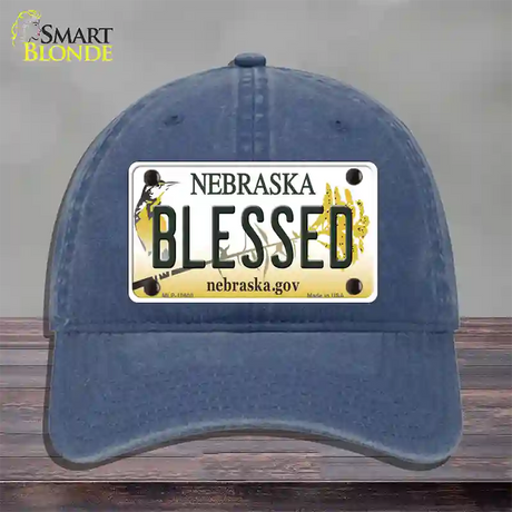 Blessed Nebraska Novelty License Plate Hat Unconstructed Cotton / Navy