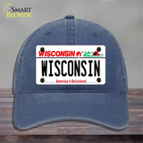 Wisconsin Dairyland Novelty License Plate Hat Unconstructed Cotton / Navy