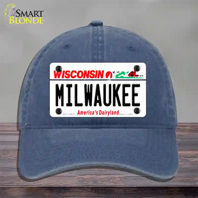 Milwaukee Wisconsin Novelty License Plate Hat Unconstructed Cotton / Navy