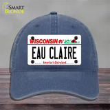 Eau Claire Wisconsin Novelty License Plate Hat Unconstructed Cotton / Navy