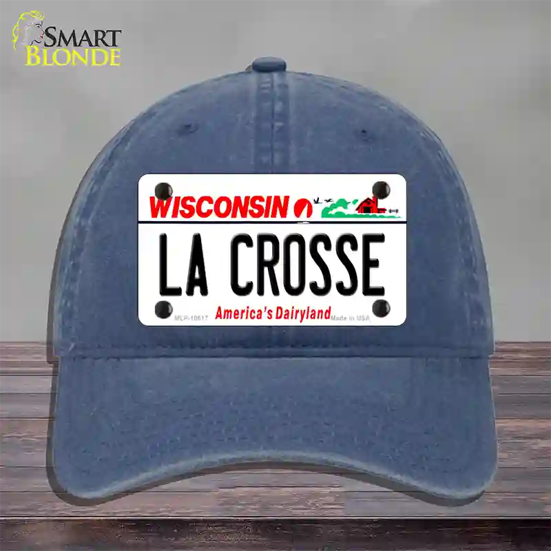 La Crosse Wisconsin Novelty License Plate Hat Unconstructed Cotton / Navy