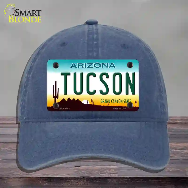 Tucson Arizona Novelty License Plate Hat Unconstructed Cotton / Navy