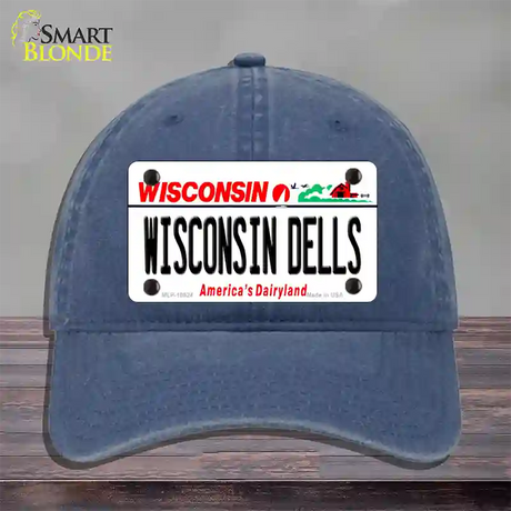 Wisconsin Dells Wisconsin Novelty License Plate Hat Unconstructed Cotton / Navy