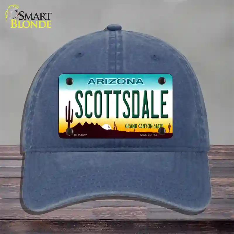 Scottsdale Arizona Novelty License Plate Hat Unconstructed Cotton / Navy