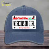 Wisconsin Girl Wisconsin Novelty License Plate Hat Unconstructed Cotton / Navy