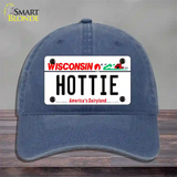 Hottie Wisconsin Novelty License Plate Hat Unconstructed Cotton / Navy