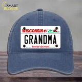 Grandma Wisconsin Novelty License Plate Hat Unconstructed Cotton / Navy