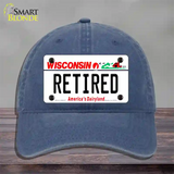 Retired Wisconsin Novelty License Plate Hat Unconstructed Cotton / Navy