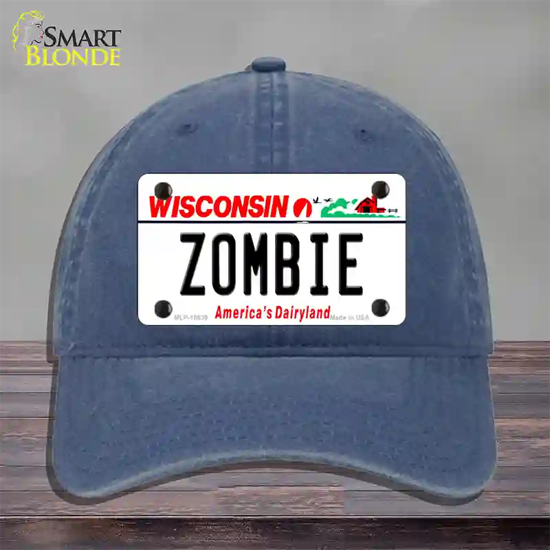 Zombie Wisconsin Novelty License Plate Hat Unconstructed Cotton / Navy