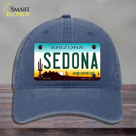 Sedona Arizona Novelty License Plate Hat Unconstructed Cotton / Navy