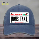 Moms Taxi Wisconsin Novelty License Plate Hat Unconstructed Cotton / Navy