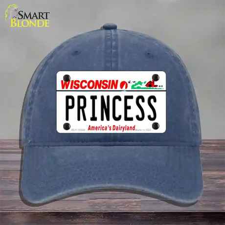 Princess Wisconsin Novelty License Plate Hat Unconstructed Cotton / Navy