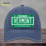 Vermont Green Mountain State Novelty License Plate Hat Unconstructed Cotton / Navy