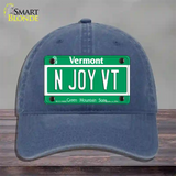 N Joy VT Vermont Novelty License Plate Hat Unconstructed Cotton / Navy