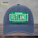 Rutland Vermont Novelty License Plate Hat Unconstructed Cotton / Navy