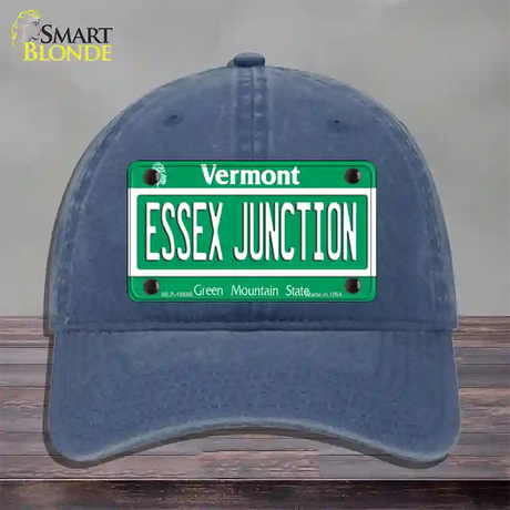 Essex Junction Vermont Novelty License Plate Hat Unconstructed Cotton / Navy