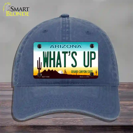 Whats Up Novelty License Plate Hat Unconstructed Cotton / Navy