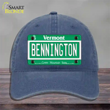 Bennington Vermont Novelty License Plate Hat Unconstructed Cotton / Navy