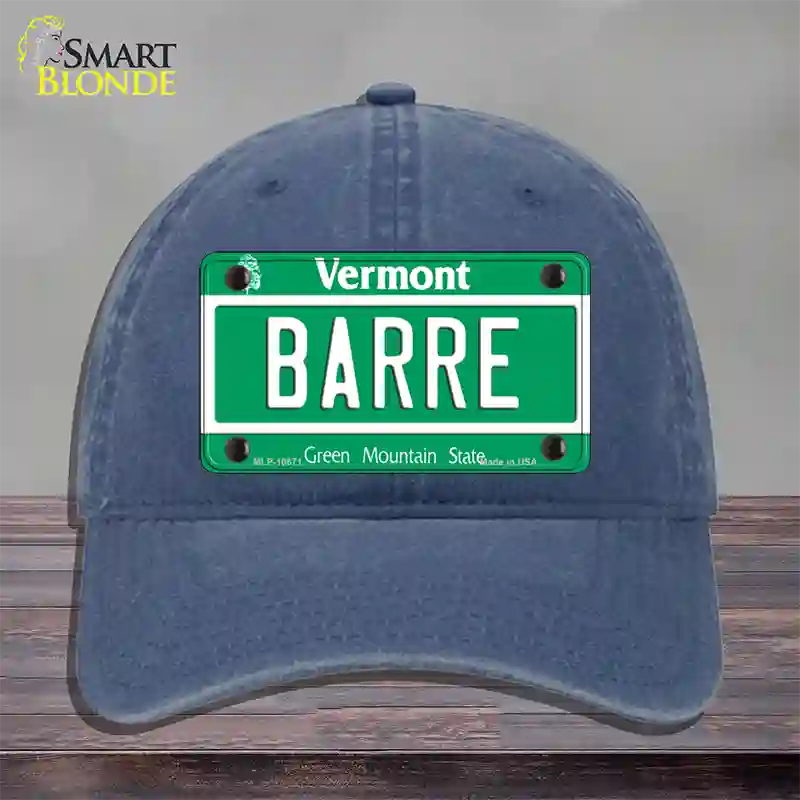 Barre Vermont Novelty License Plate Hat Unconstructed Cotton / Navy